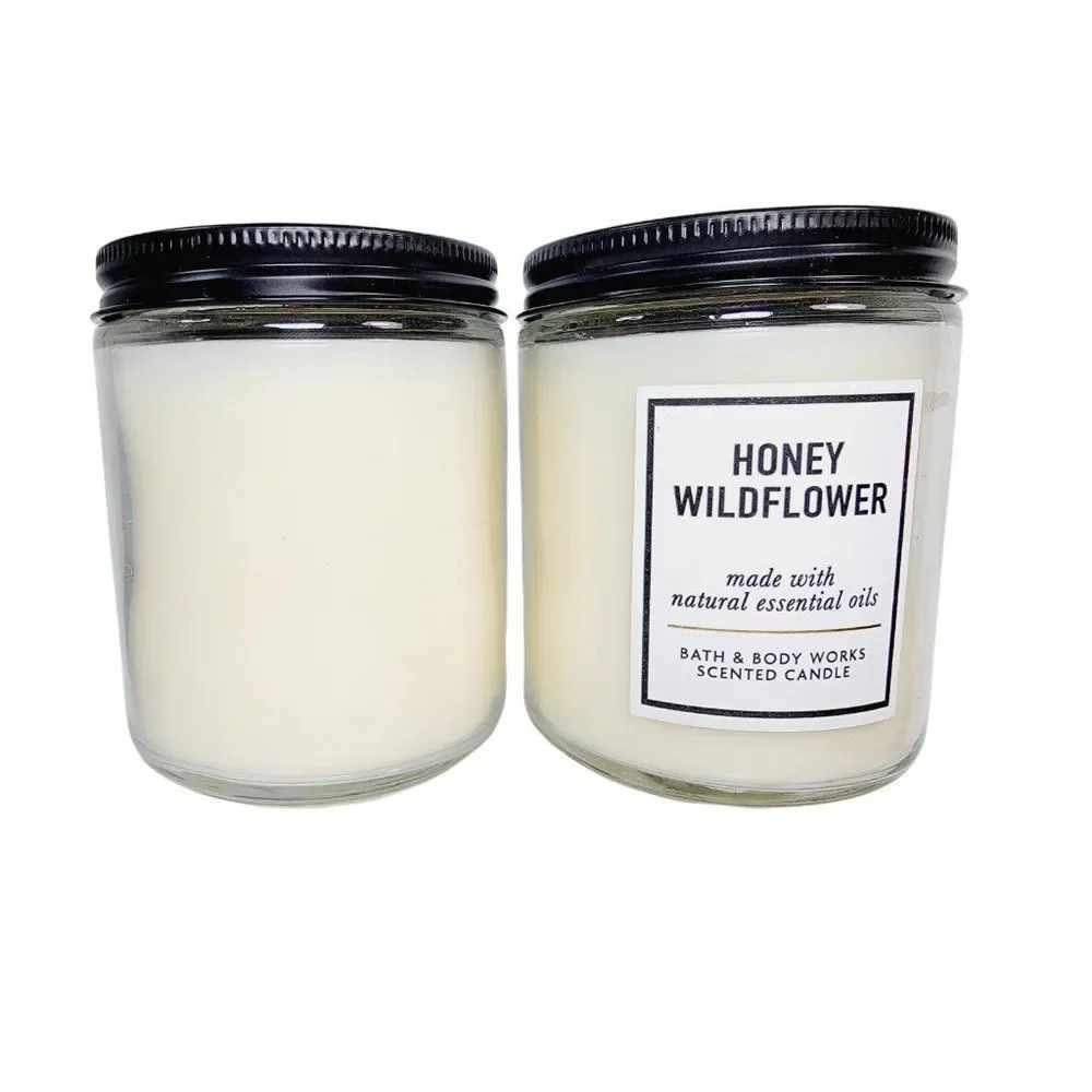 2 Bath & Body Works HONEY WILDFLOWER 1 Wick Medium 7oz Candles NEW - Picture 5 of 11